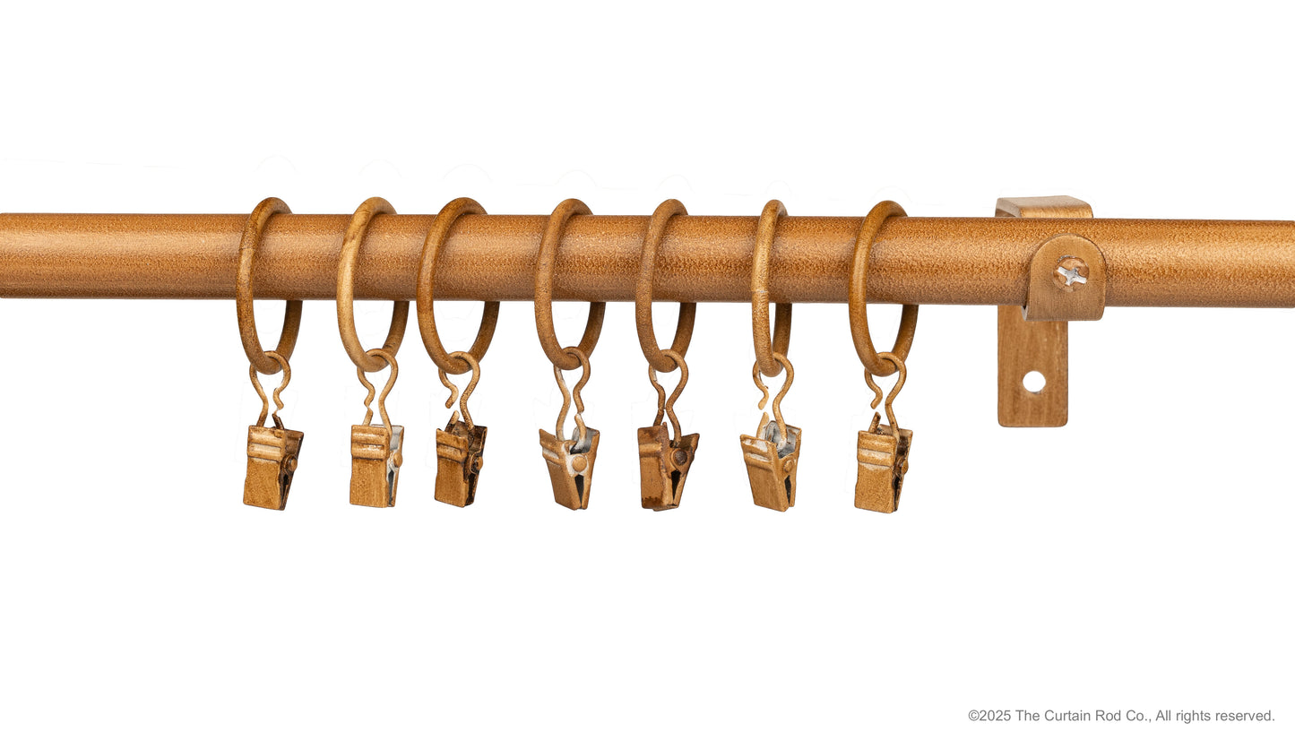 Home Decor Curtain Rods Clips Rings Distressed Natural Oak Set of 7