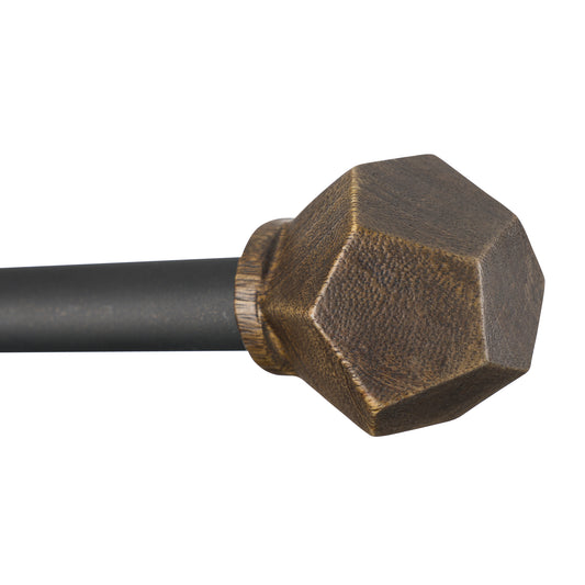 Deka Modern Farmhouse Matte Black Curtain Rod Set