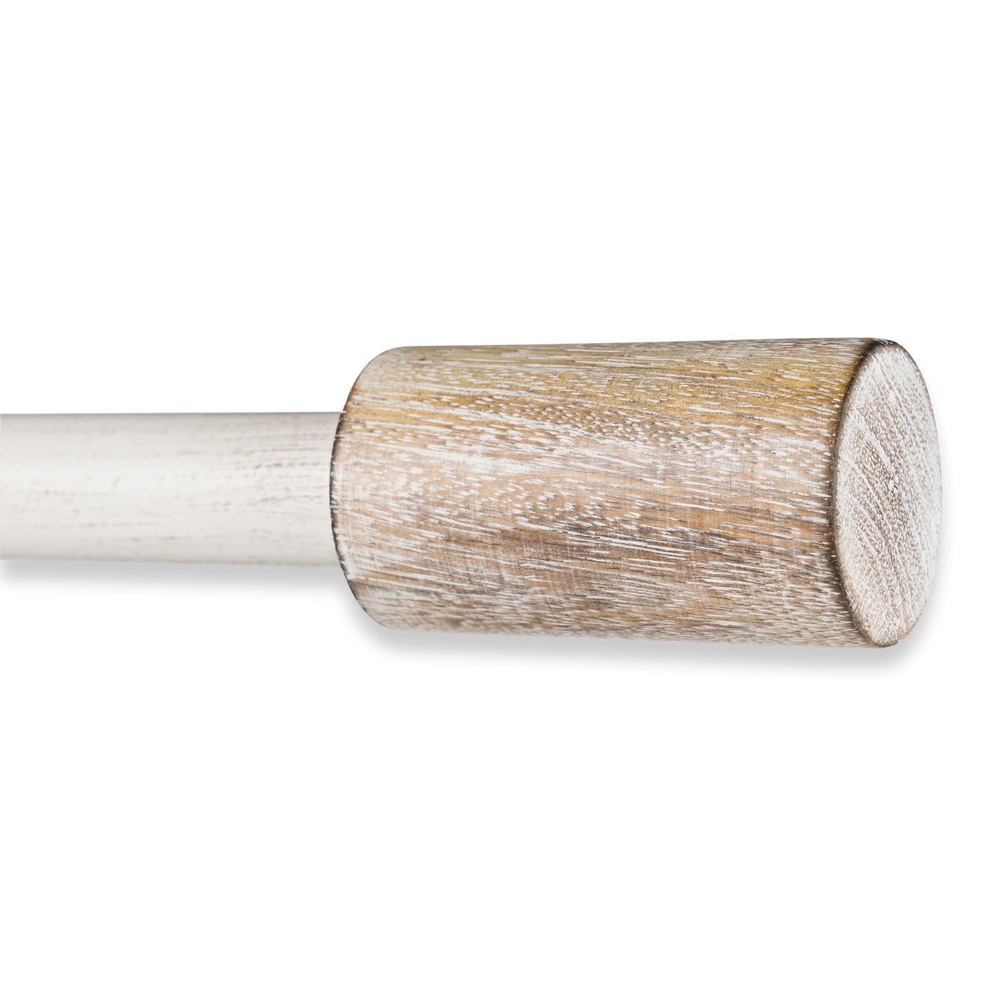 Modern Farmhouse Distressed White Barrel Curtain Rod Set