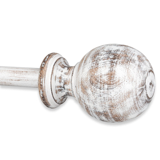 Magnolia Distressed White Farmhouse Curtain Rod Set