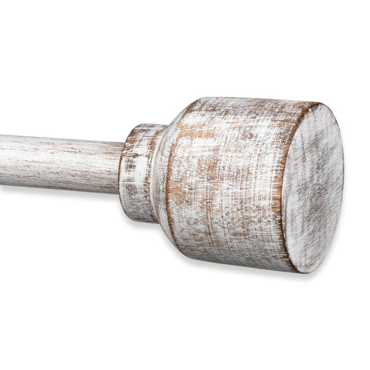 Cana Modern Farmhouse Distressed White Farmhouse Curtain Rod Set