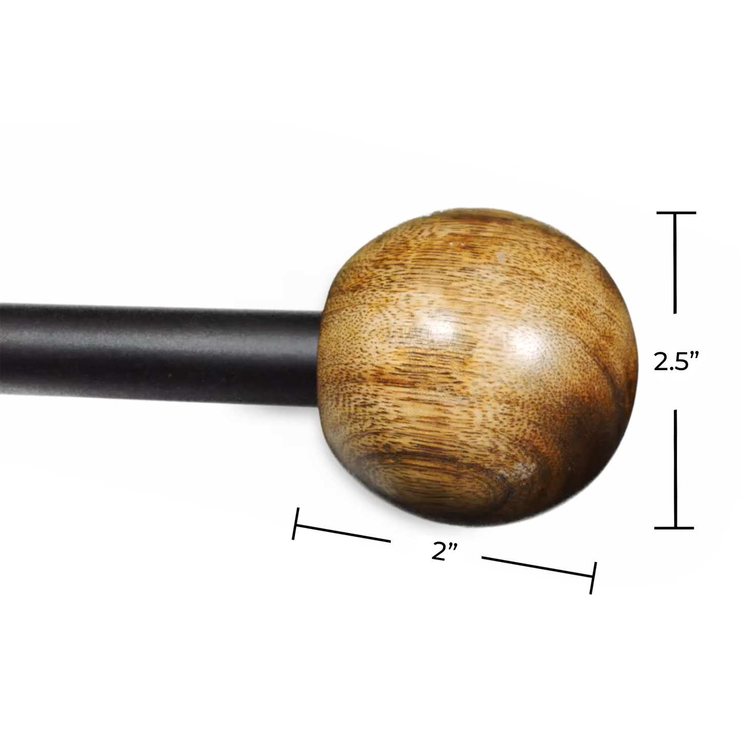Grace Modern Farmhouse Natural Wood Black Curtain Rod Set