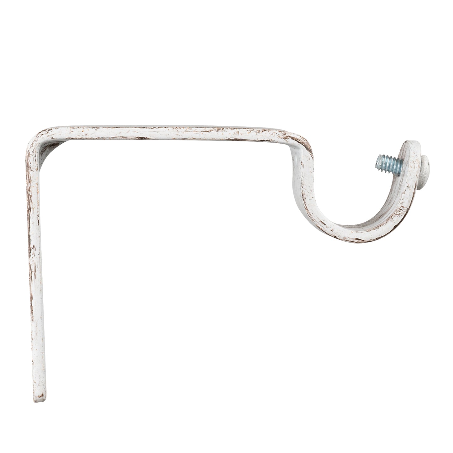 Micah Farmhouse Rustic Distressed White Rope Curtain Rod Set
