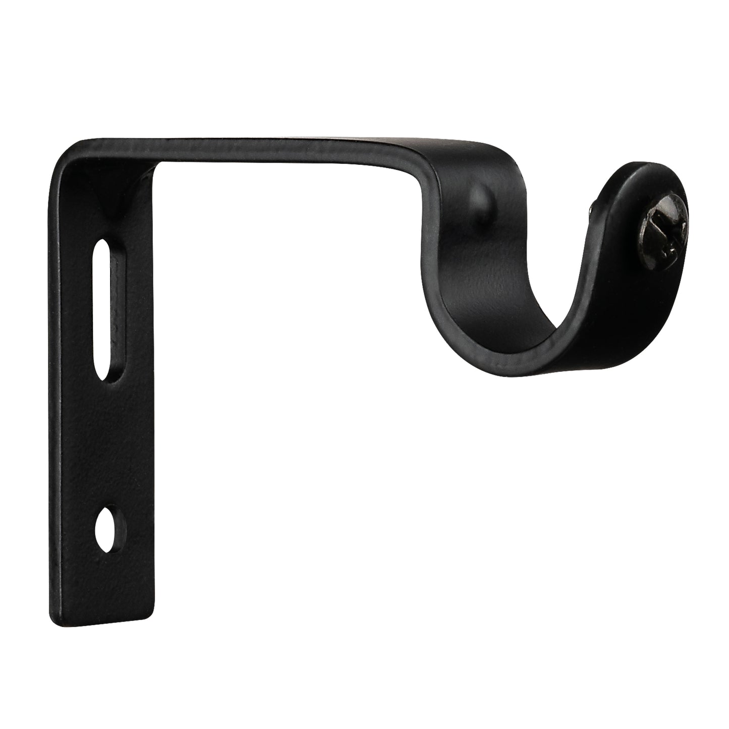 Modern End Cap Distressed Black Farmhouse Curtain Rod Set