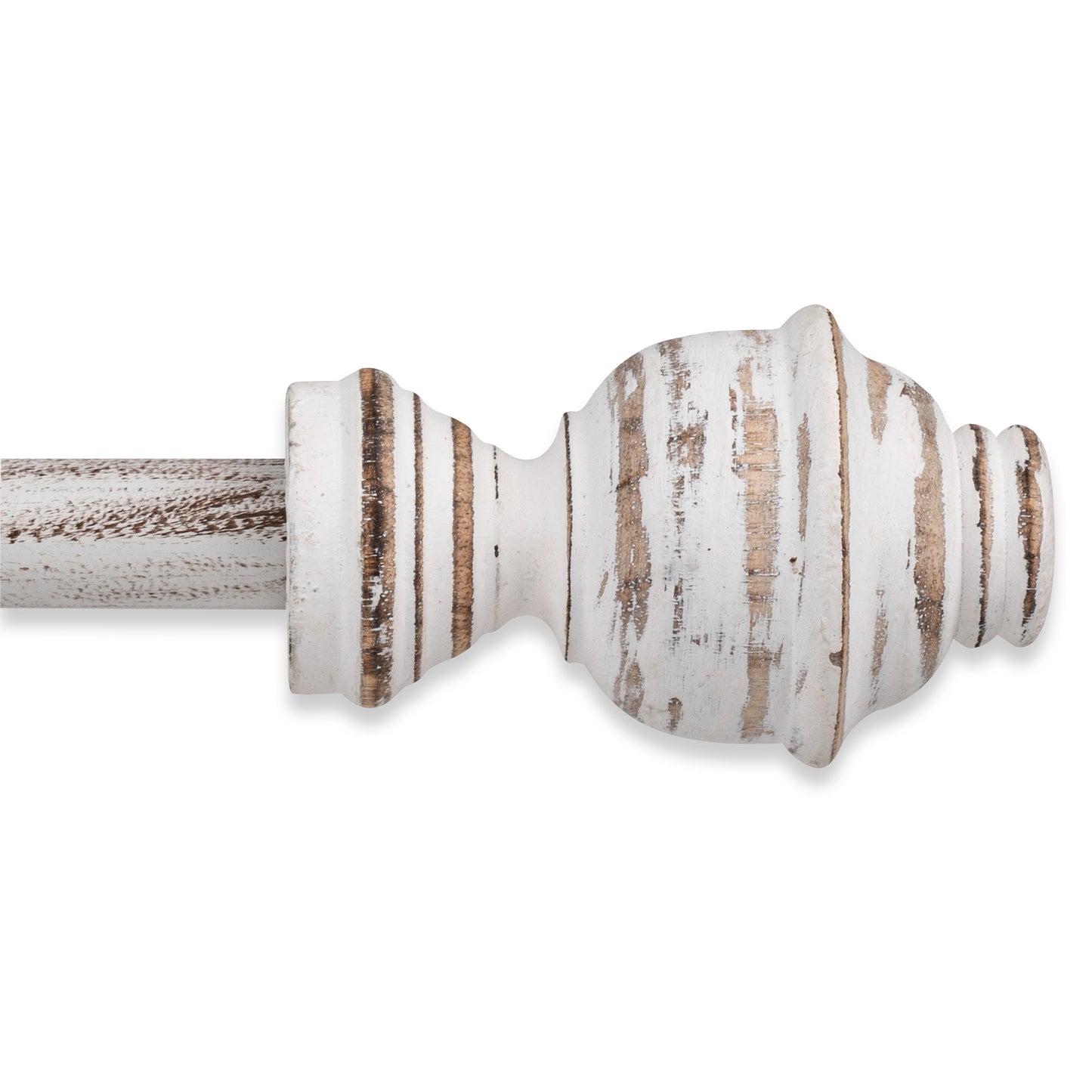 Cambridge Farmhouse Rustic Curtain Rods Distressed Ivory White 28"- 48", 48"- 84", 84"- 144" (Single Curtain Rod) (Set of 2)
