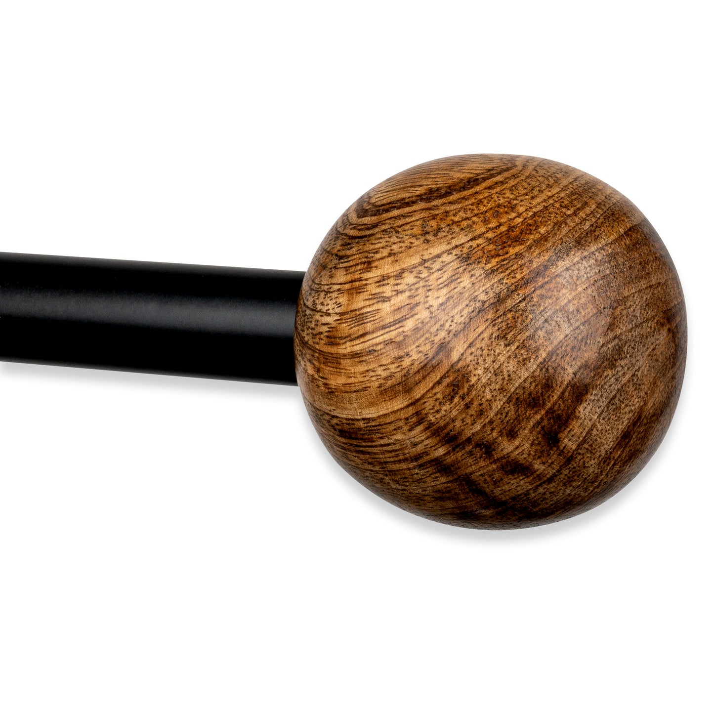 Grace Modern Farmhouse Natural Wood Black Curtain Rod Set