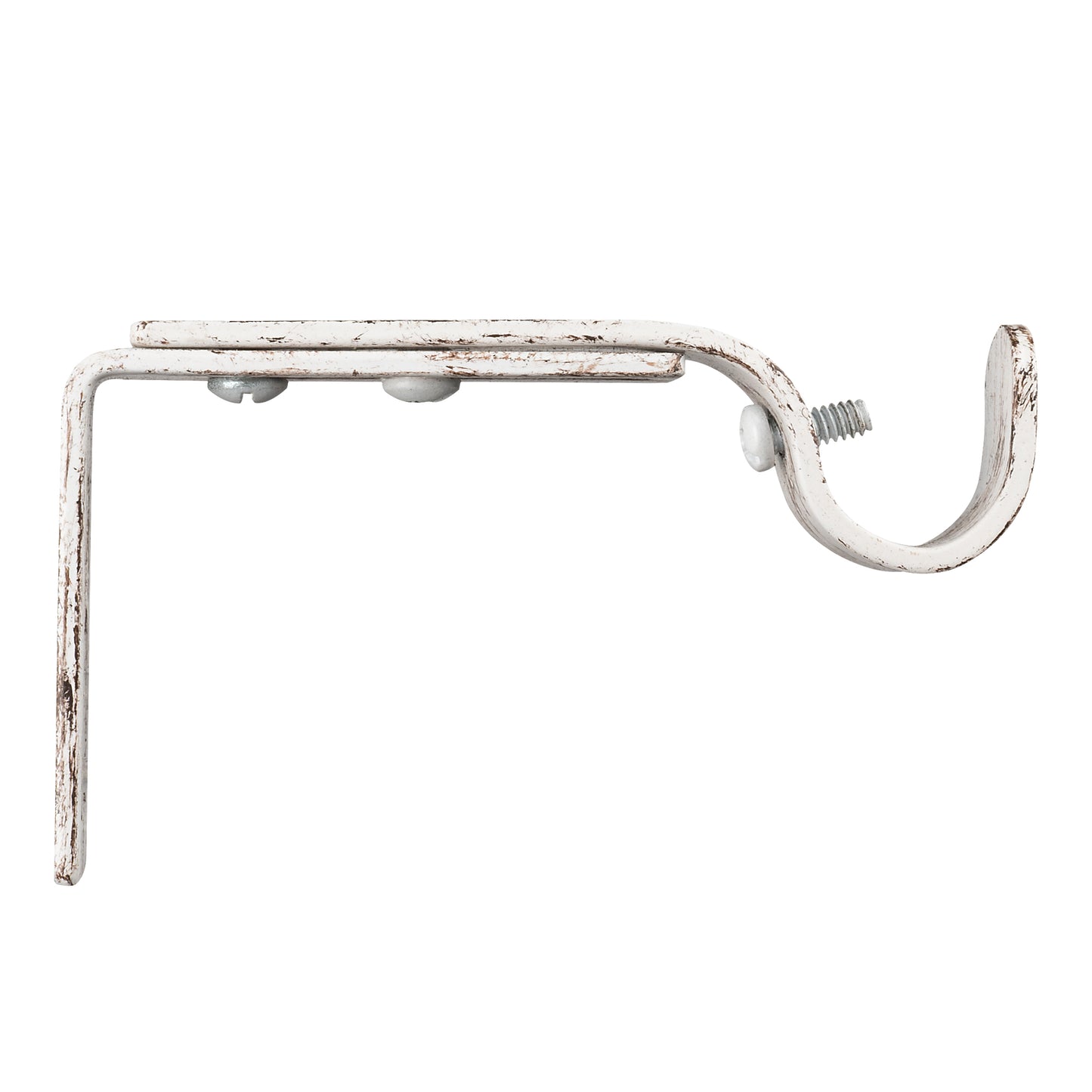 Modern Farmhouse Distressed White Barrel Curtain Rod Set