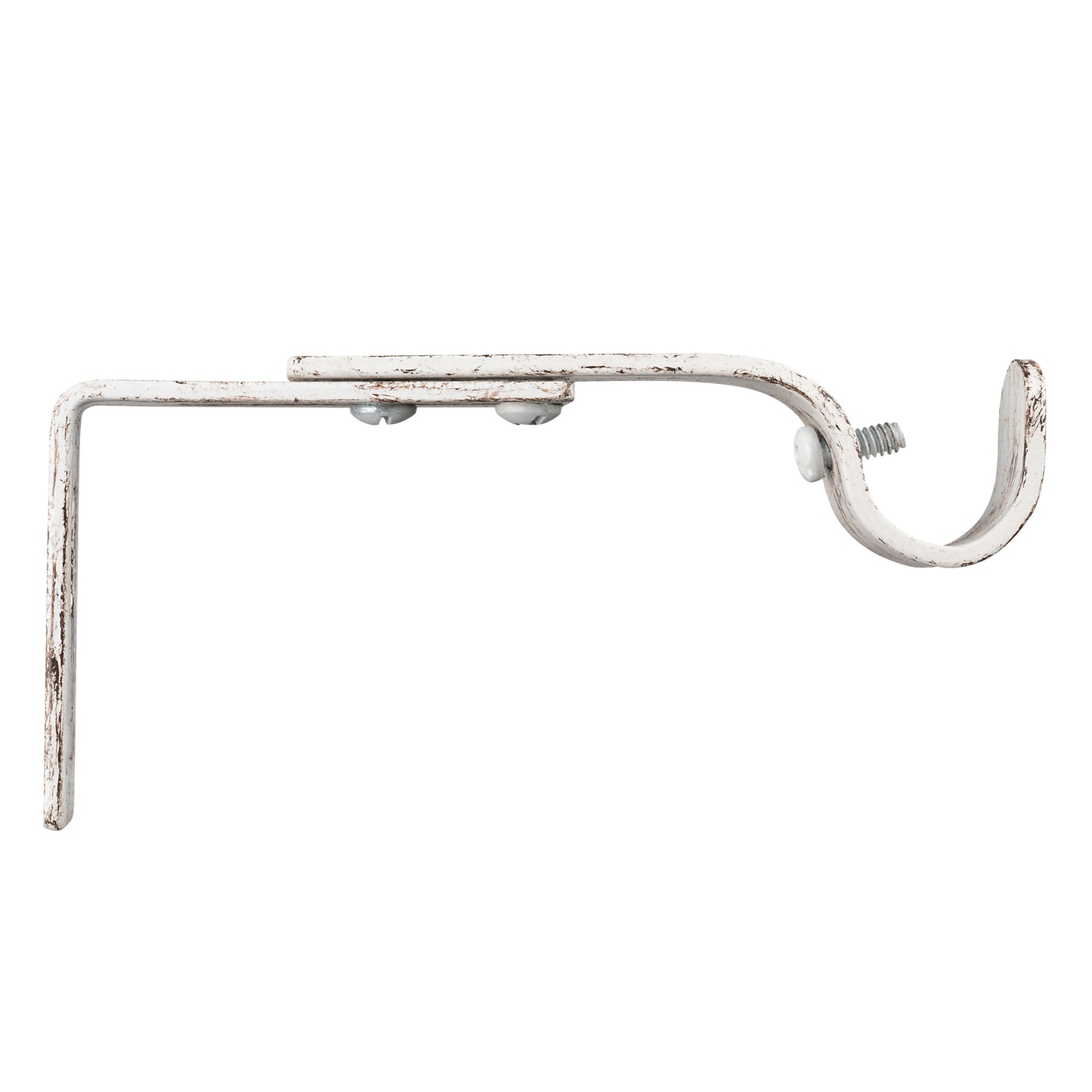 Modern Farmhouse Distressed White Barrel Curtain Rod Set