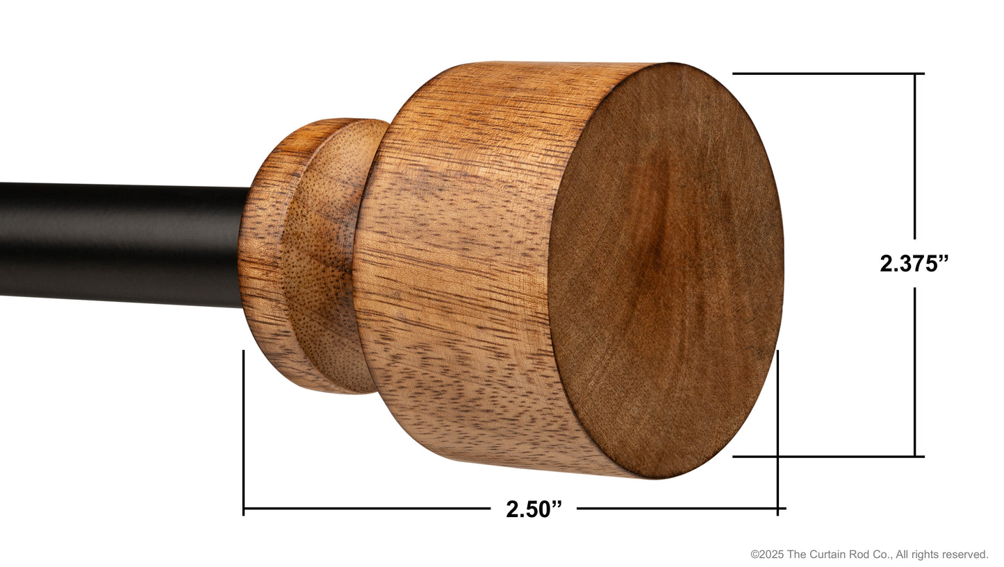 Natural Organic Rustic Wood Farmhouse Curtain Rod Set