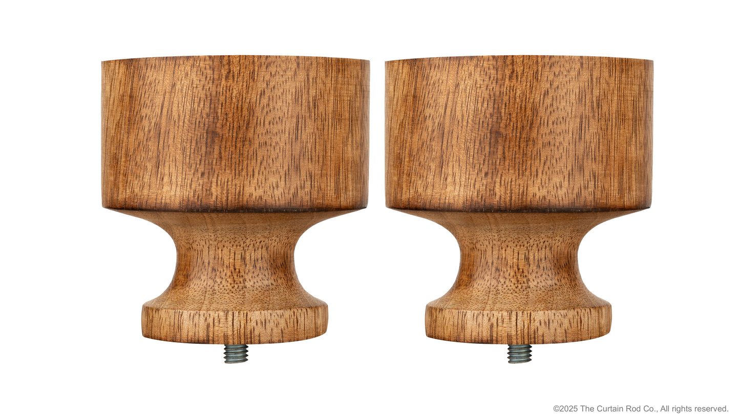 Natural Organic Rustic Wood Farmhouse Curtain Rod Set