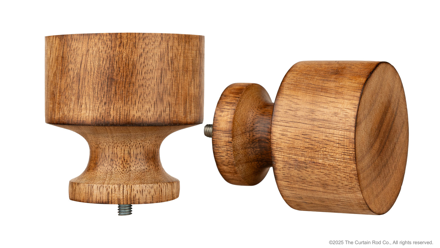 Natural Organic Rustic Wood Farmhouse Curtain Rod Set