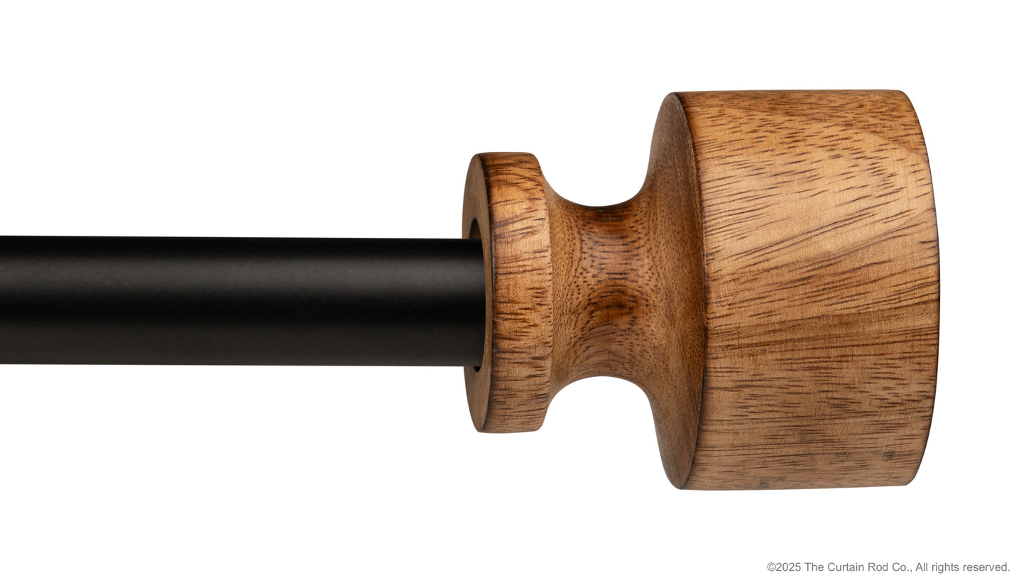 Natural Organic Rustic Wood Farmhouse Curtain Rod Set