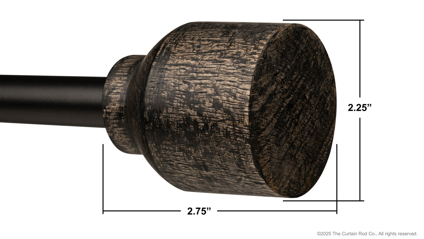 Matea Modern Farmhouse Distressed Black Farmhouse Curtain Rod Set