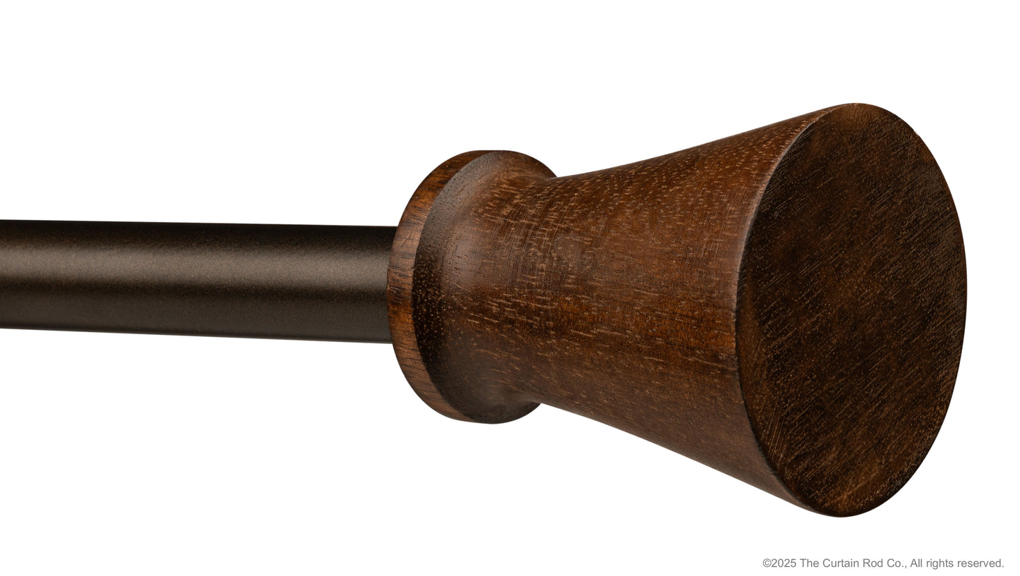 Fluted Modern Farmhouse Rustic Bronze Curtain Rod Set