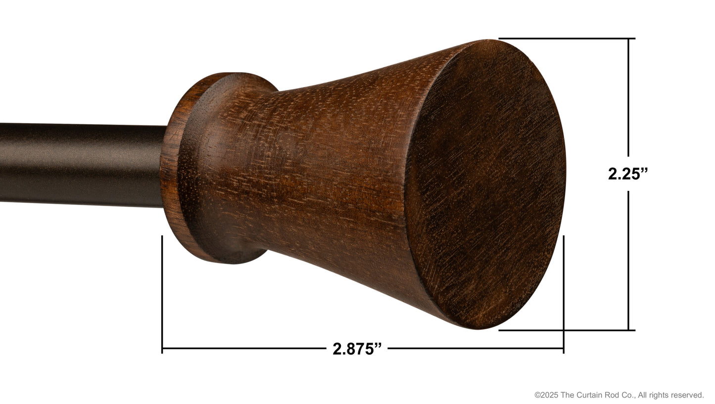 Fluted Modern Farmhouse Rustic Bronze Curtain Rod Set