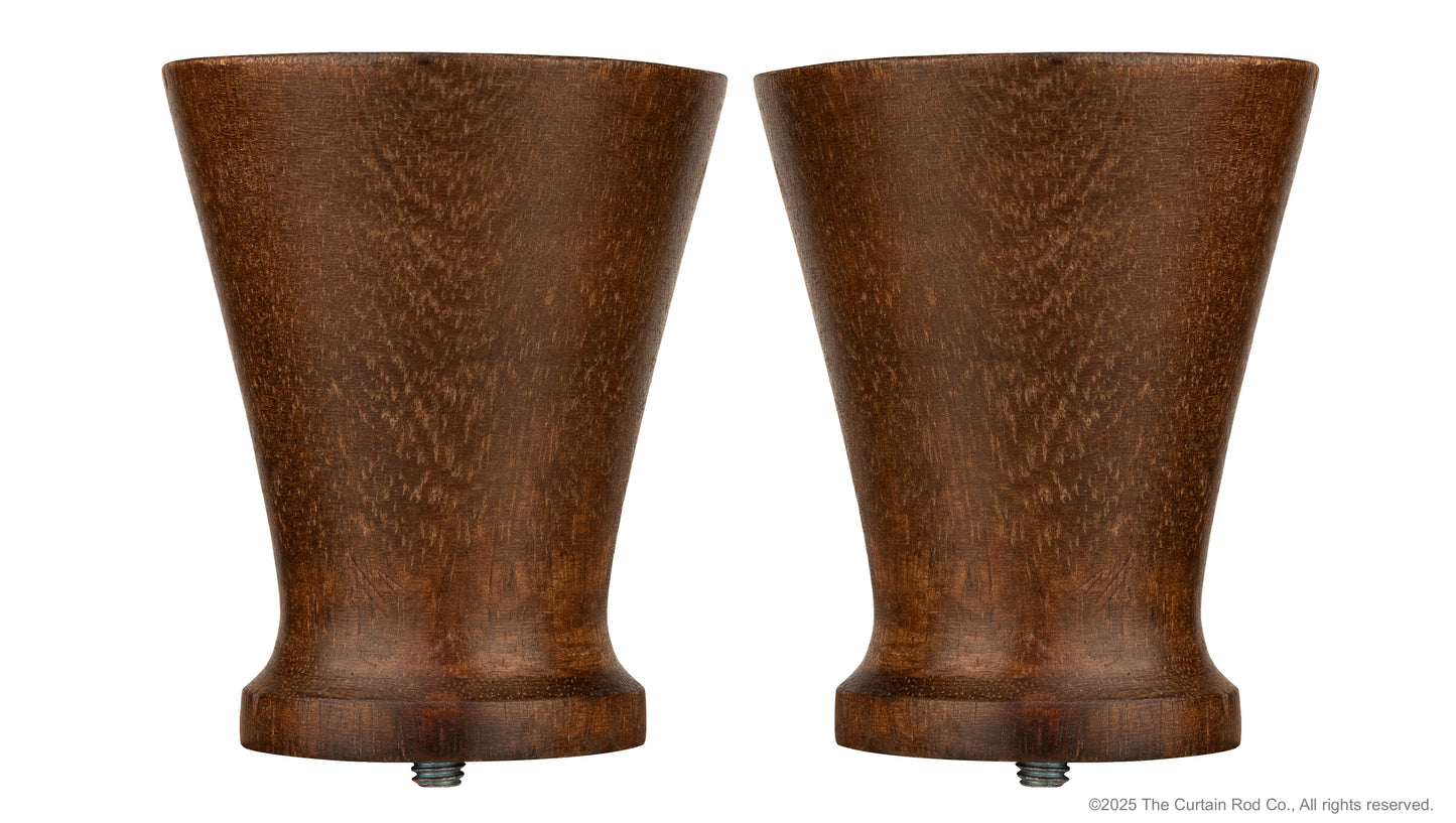 Fluted Modern Farmhouse Rustic Bronze Curtain Rod Set