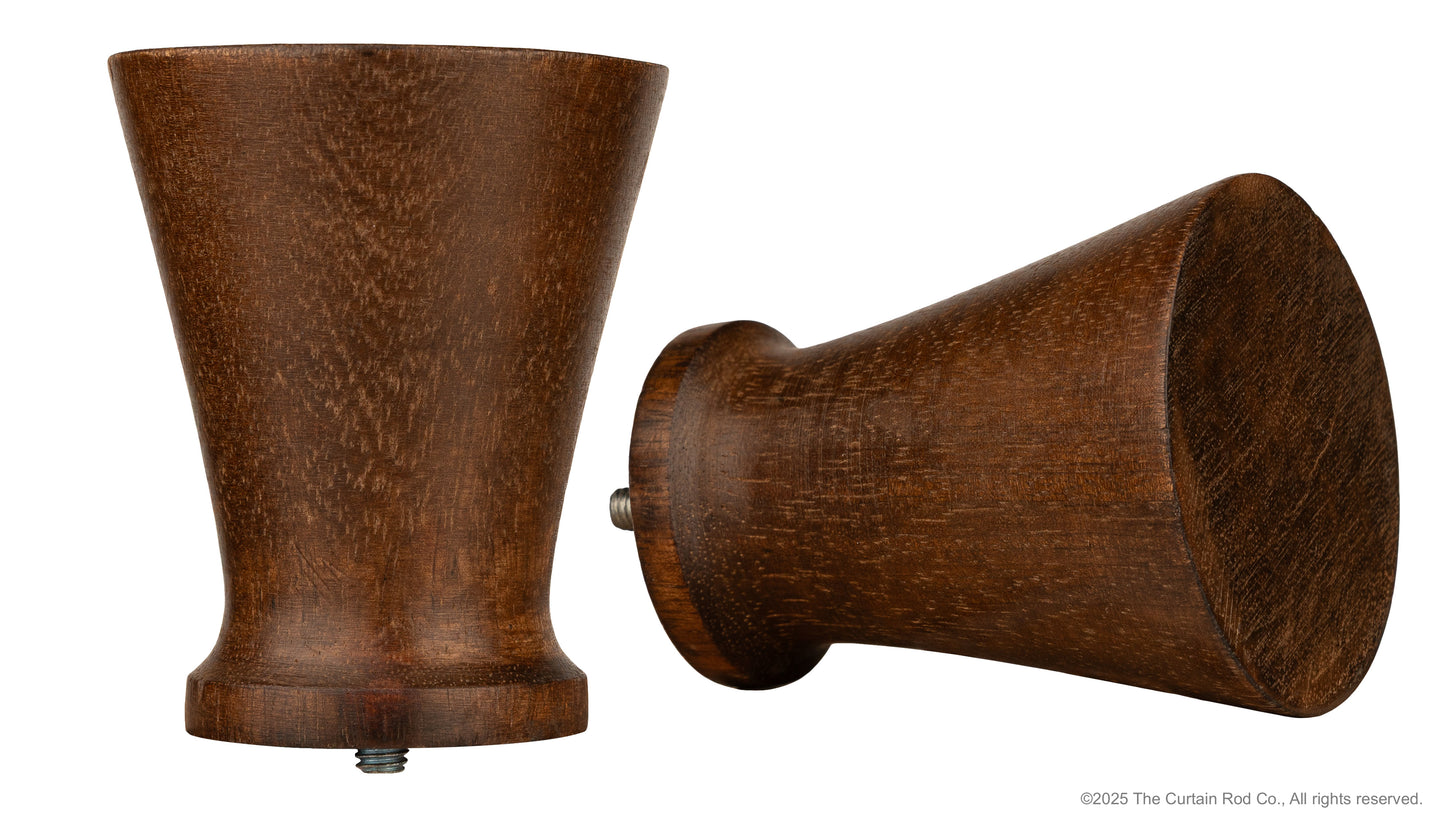 Fluted Modern Farmhouse Rustic Bronze Curtain Rod Set