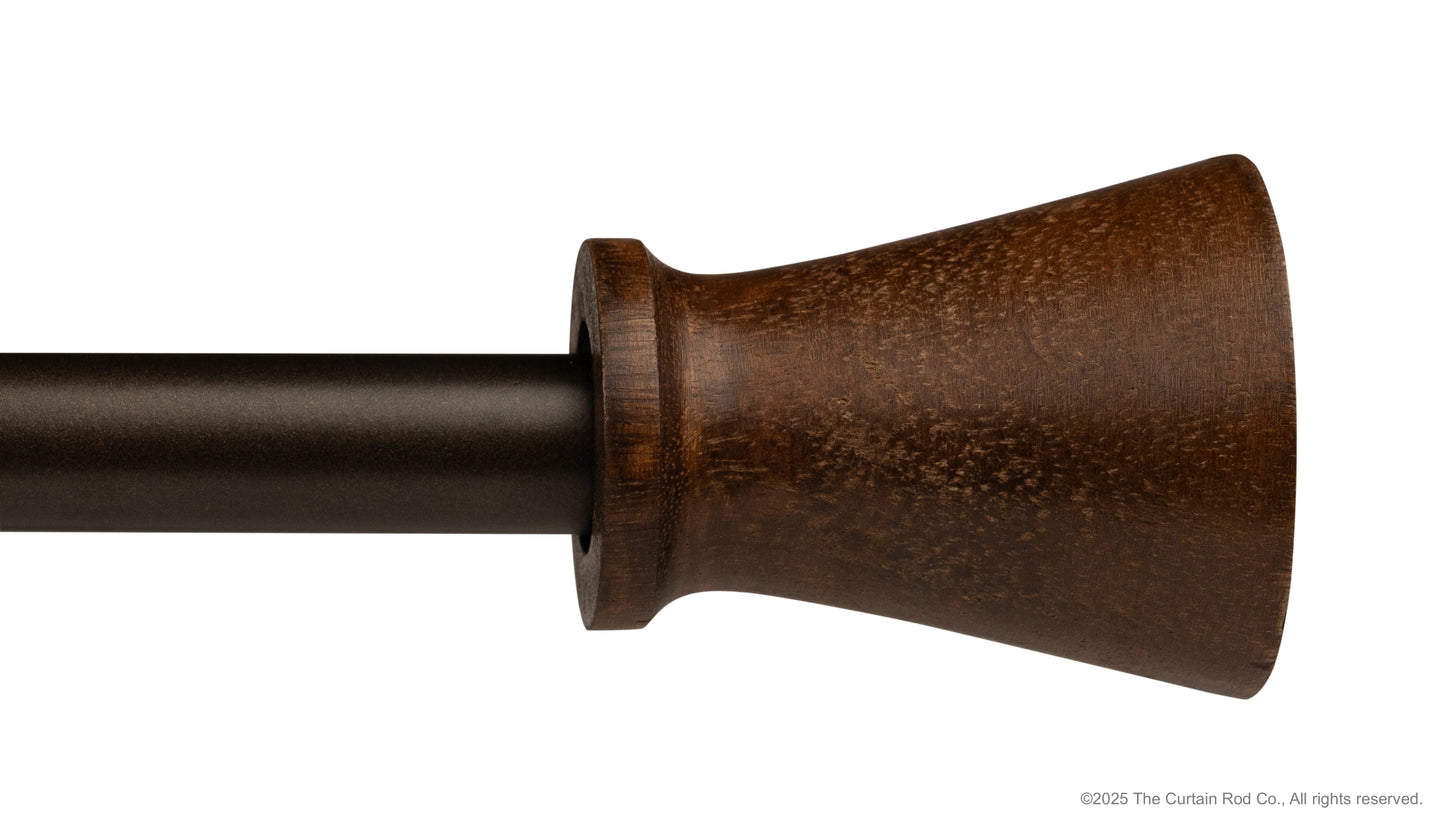 Fluted Modern Farmhouse Rustic Bronze Curtain Rod Set