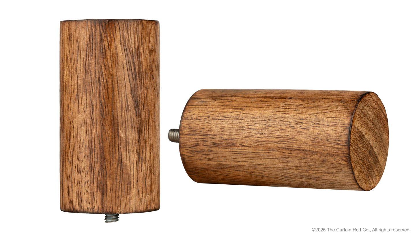 Natural Burnt Barrel Modern Farmhouse Real Natural Wood Curtain Rod Set