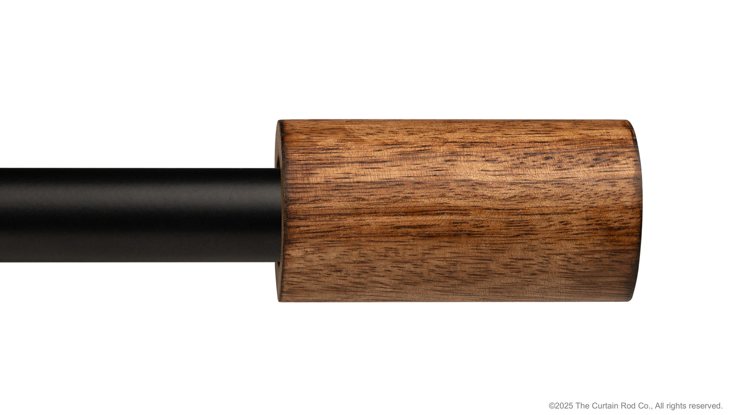 Natural Burnt Barrel Modern Farmhouse Real Natural Wood Curtain Rod Set