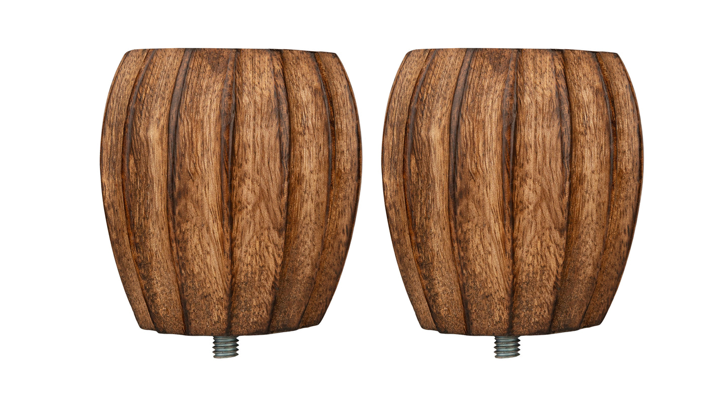 Vintage Dover Carved Wood Black or Bronze Farmhouse Curtain Rod Set