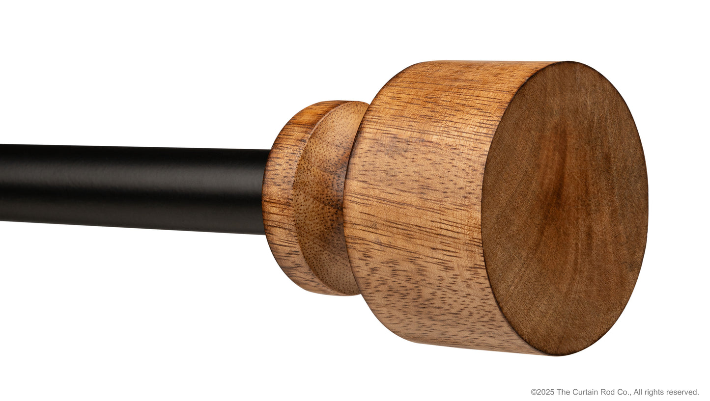 Natural Organic Rustic Wood Farmhouse Curtain Rod Set