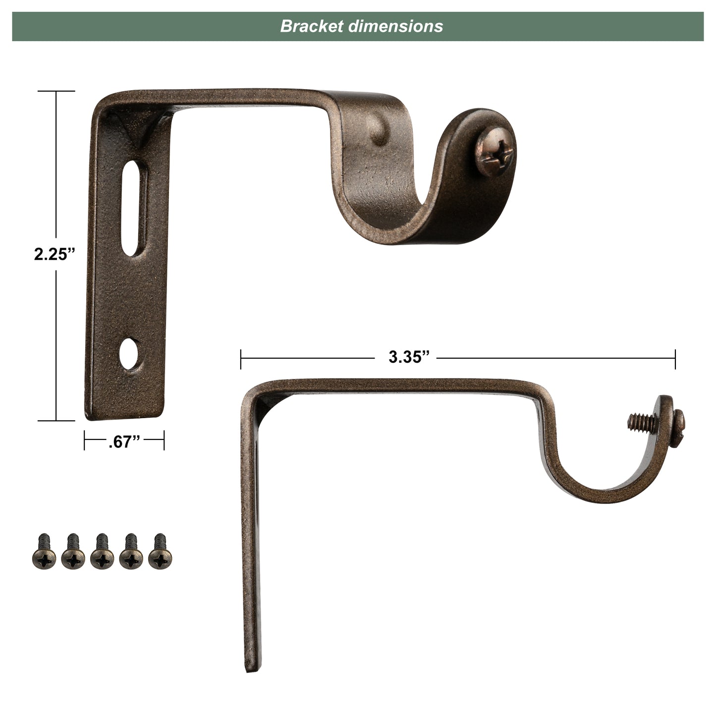 Vintage Dover Carved Wood Black or Bronze Farmhouse Curtain Rod Set