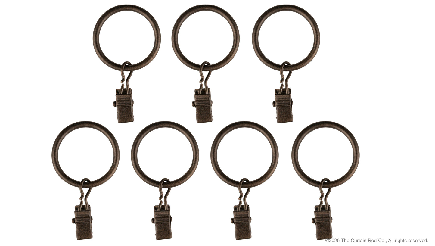 Home Decor Curtain Rods Clips Rings Bronze Clip Rings Set of 7