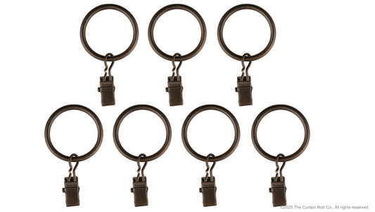 Home Decor Curtain Rods Clips Rings Bronze Clip Rings Set of 7