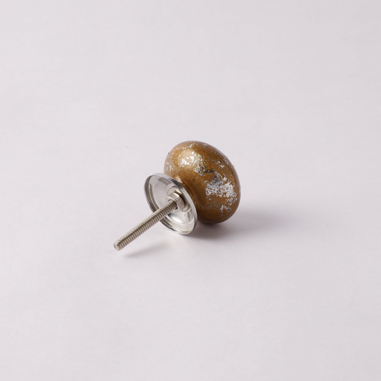 Weathered Brown and Distressed Beige Ceramic Pull Knob (C2)