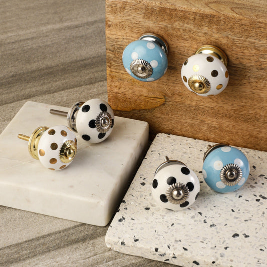 Polkadot Style Ceramic Pull Knob (C19)