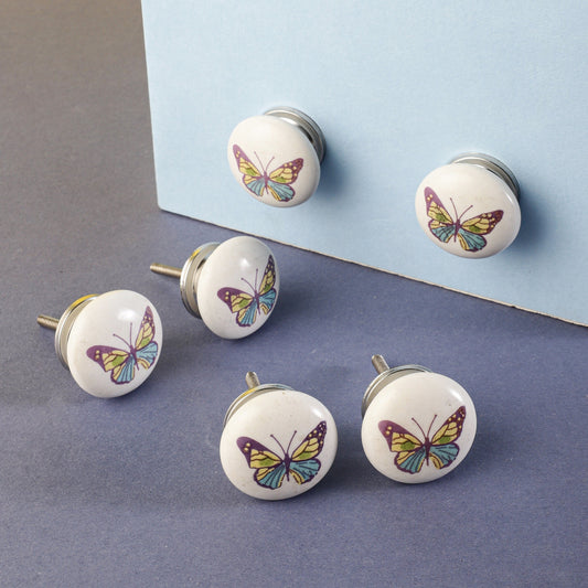 Butterfly Print Style Ceramic Pull Knobs (C29)