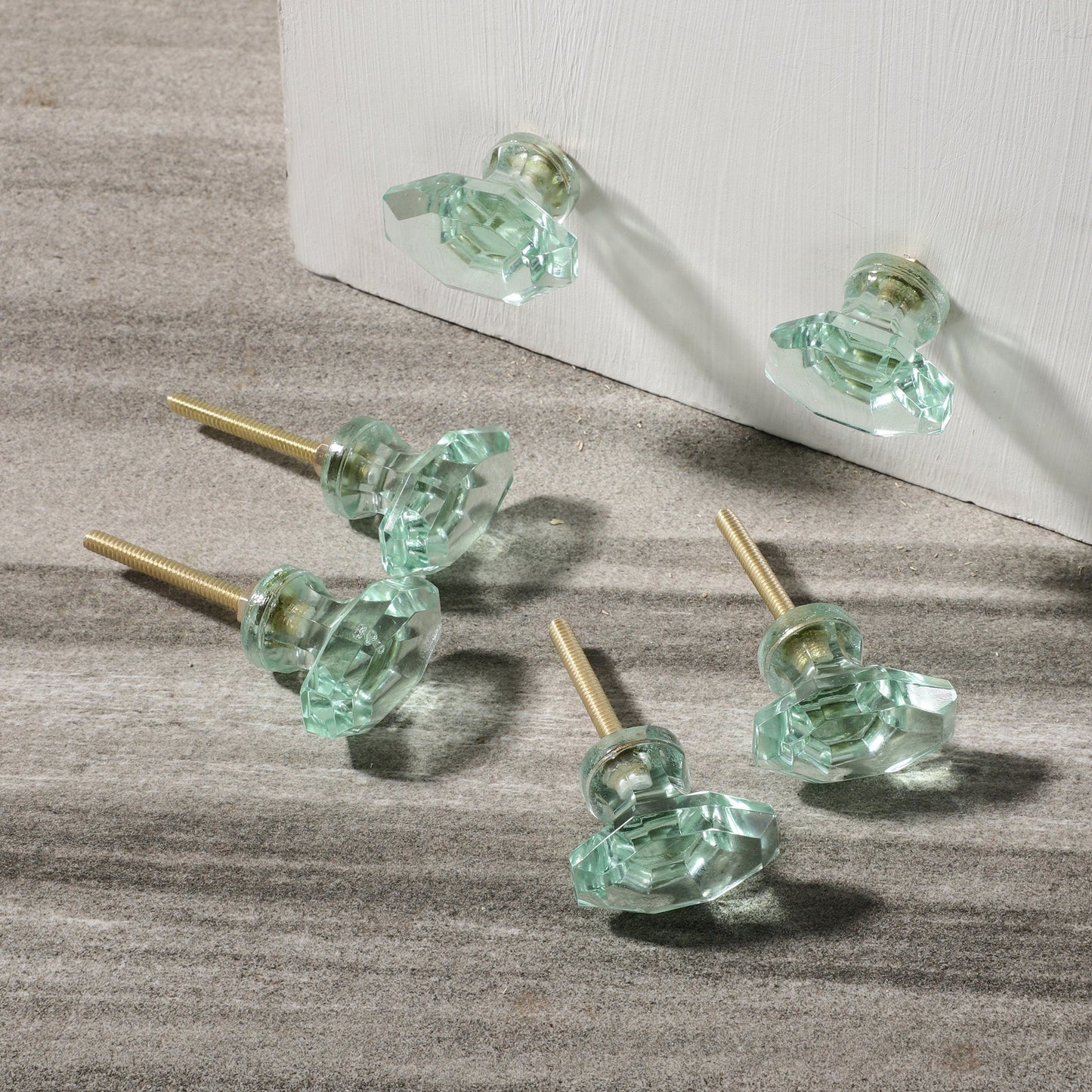 Teal Glass Pull Knobs (G19)