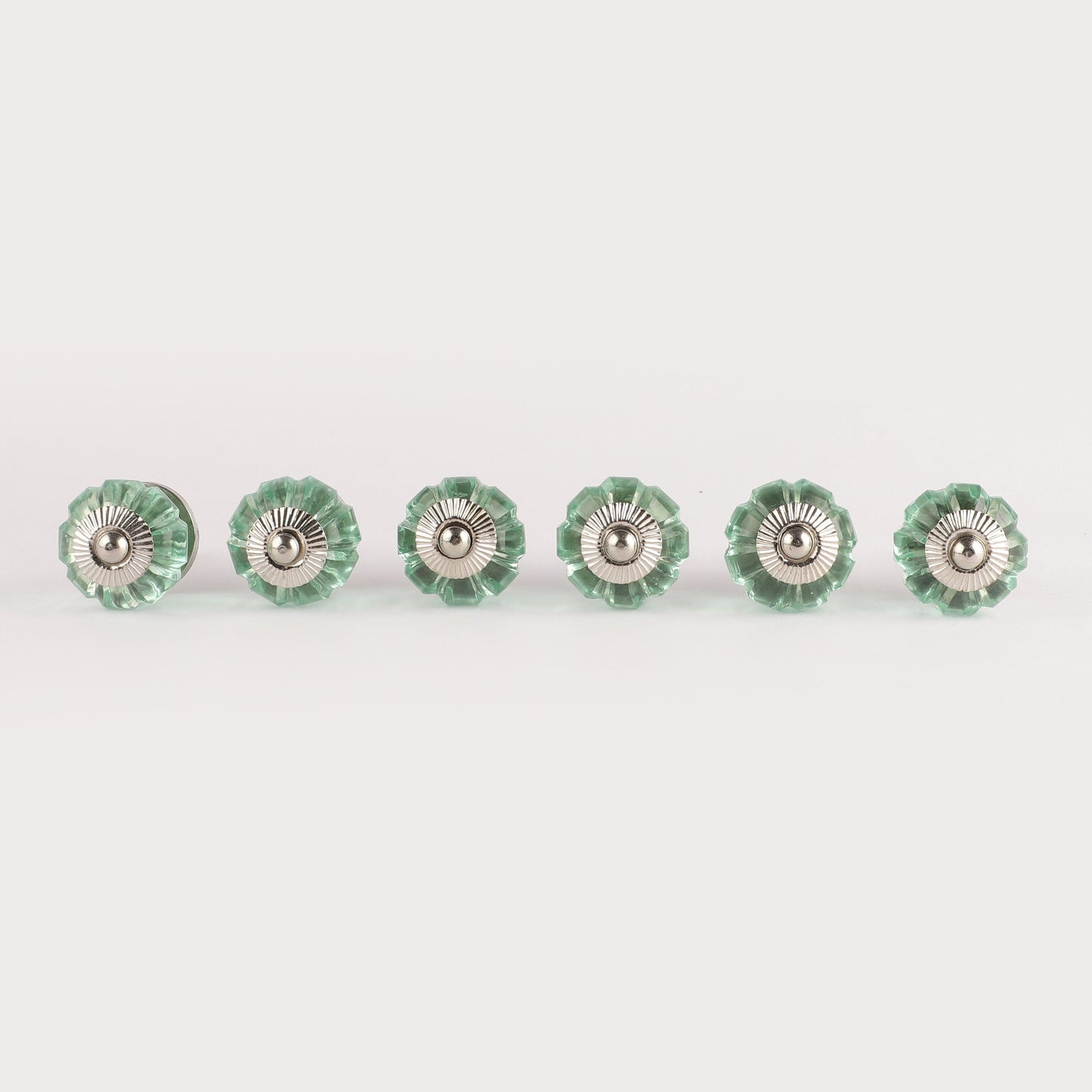 Classic Teal Glass Pull Knobs (G20)