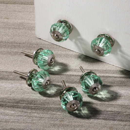 Classic Teal Glass Pull Knobs (G20)