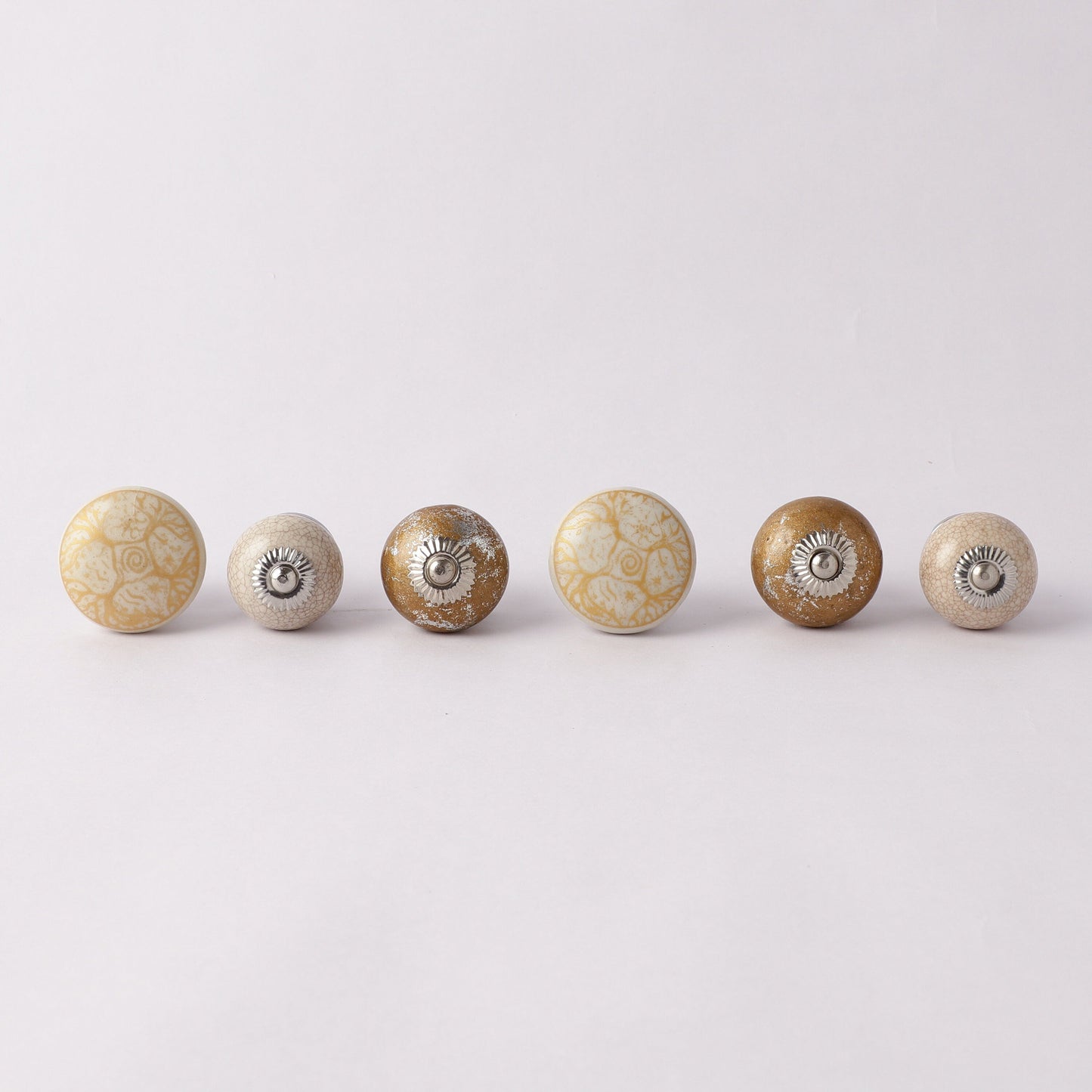 Weathered Brown and Distressed Beige Ceramic Pull Knob (C2)