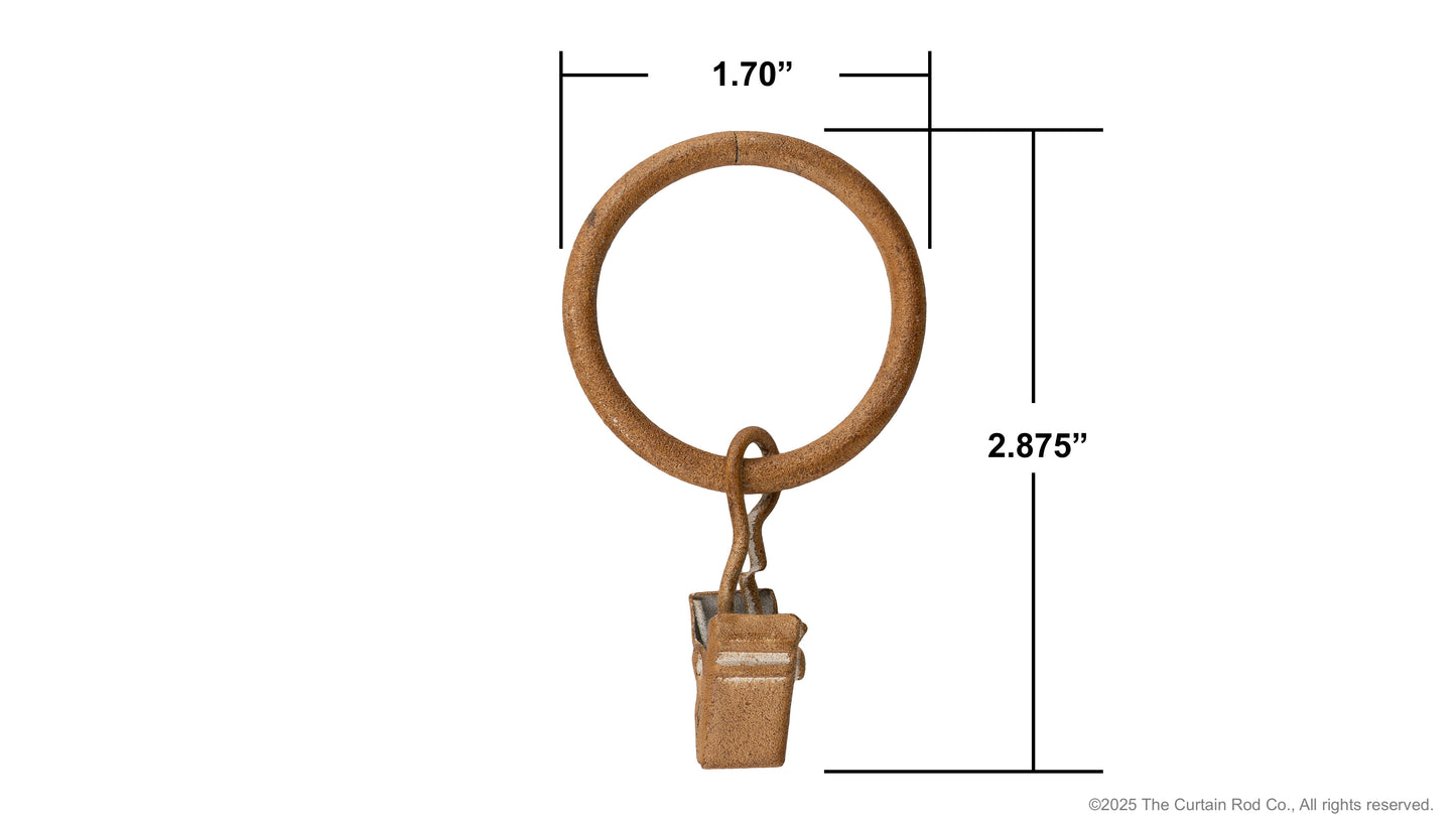 Home Decor Curtain Rods Clips Rings Distressed Natural Oak Set of 7