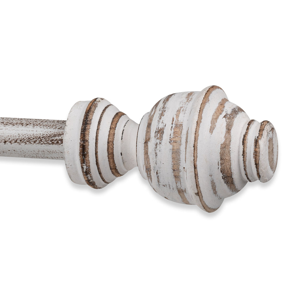 Cambridge Rustic Farmhouse Distressed White Curtain Rod Set ...